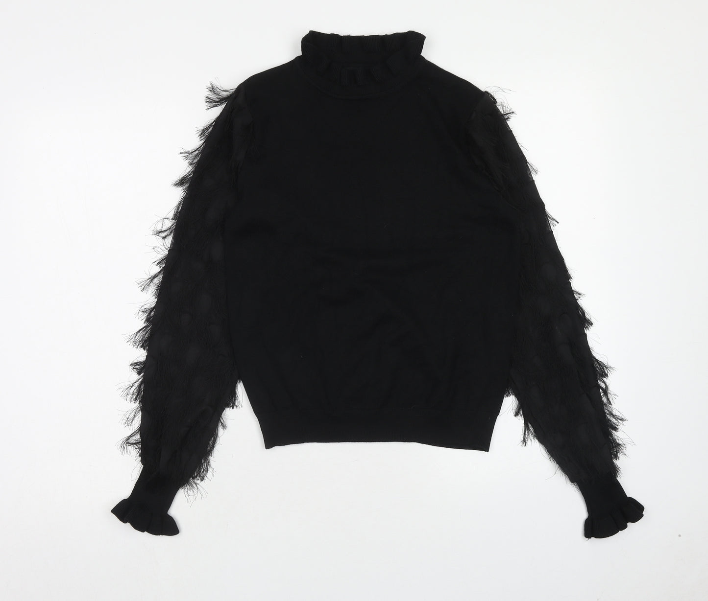 New Look Womens Black High Neck Viscose Pullover Jumper Size S