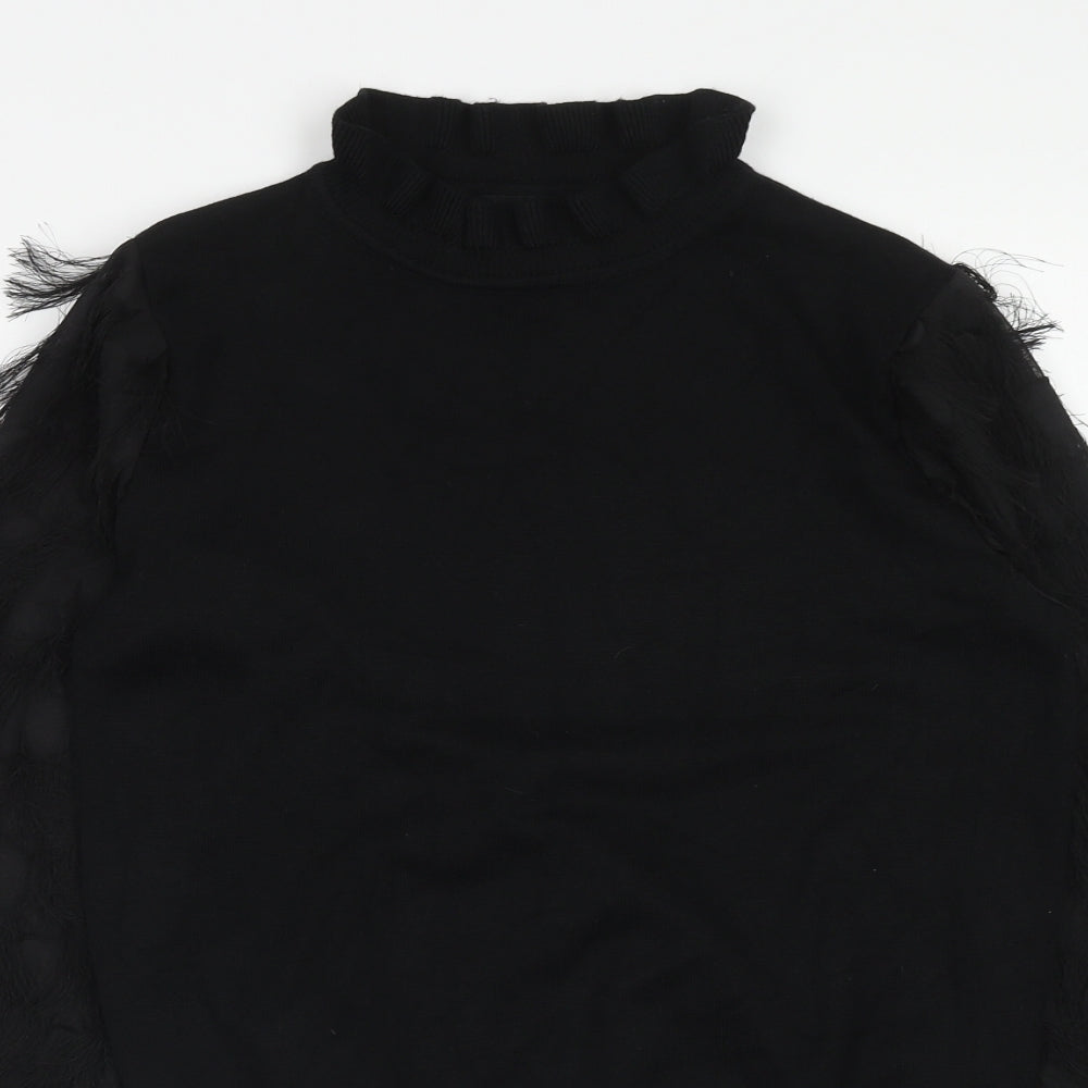 New Look Womens Black High Neck Viscose Pullover Jumper Size S