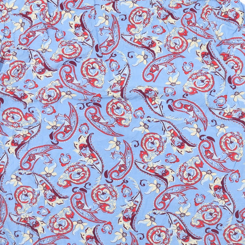 Primark Mens Blue Paisley Viscose Button-Up Size 2XL Collared