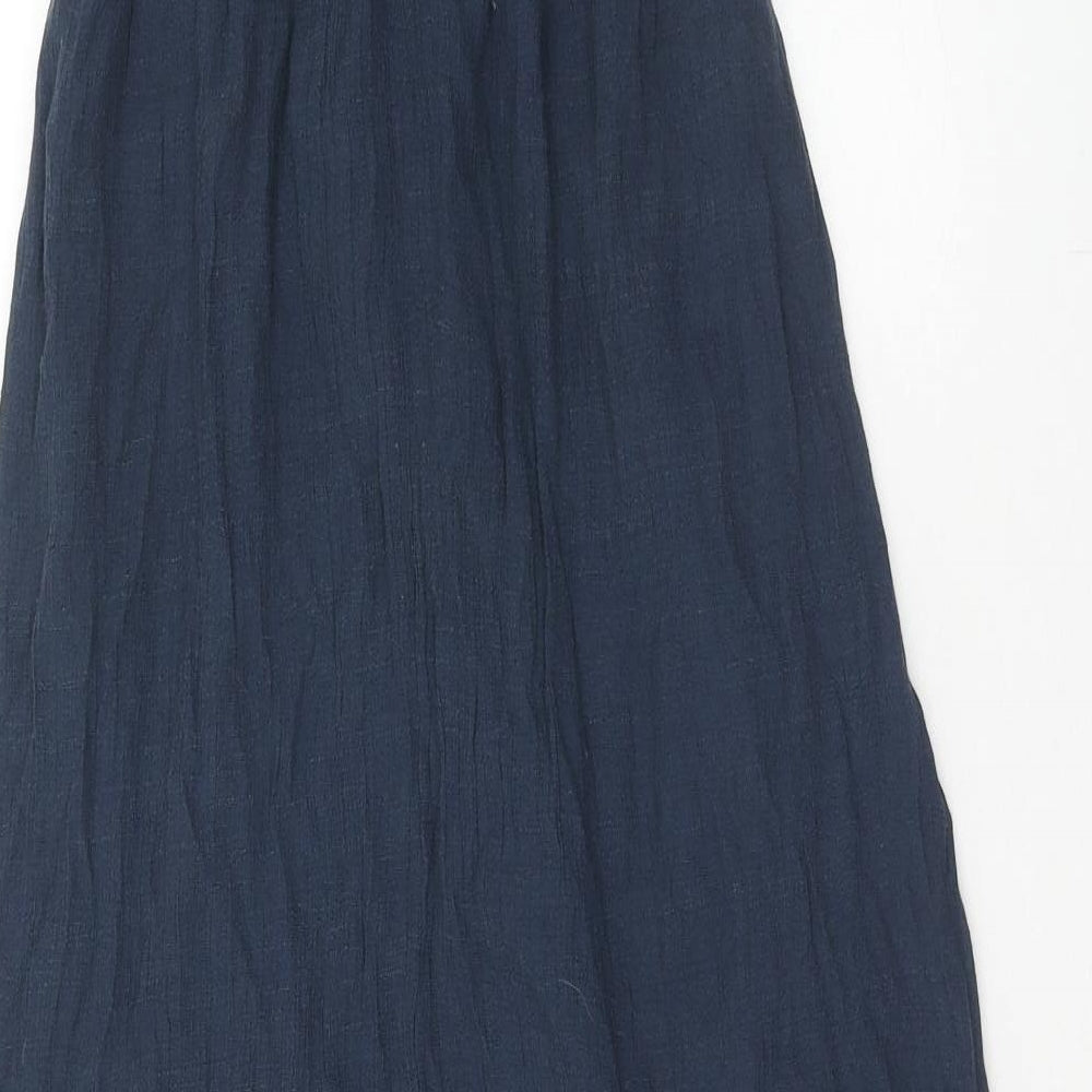 Trissi Womens Blue Geometric Viscose A-Line Size XS Off the Shoulder Pullover