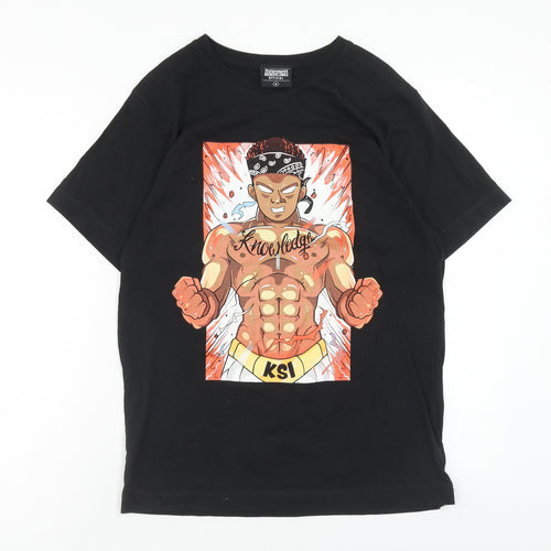 Sidemen Mens Black Cotton T-Shirt Size S Round Neck - KSI