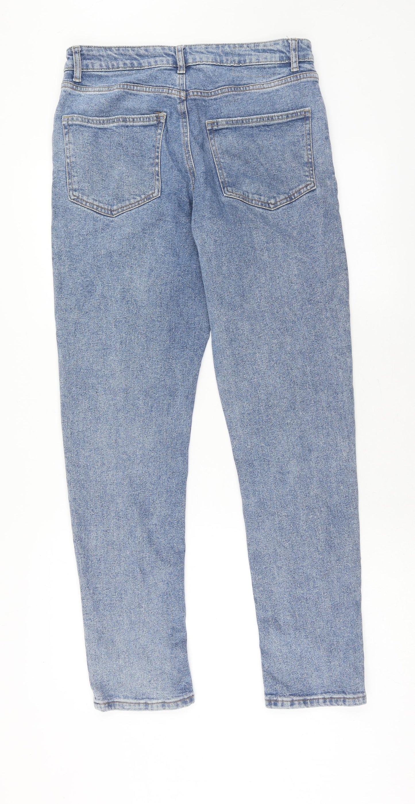 Denim & Co. Mens Blue Cotton Straight Jeans Size 30 in L32 in Regular Button