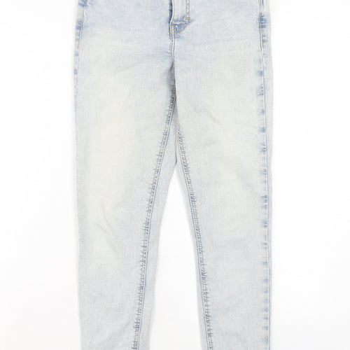 Topshop Womens Blue Cotton Skinny Jeans Size 26 in L30 in Regular Zip