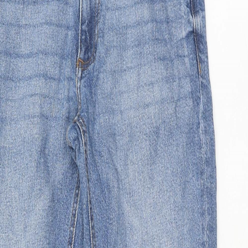 Zara Girls Blue Cotton Straight Jeans Size 13-14 Years Regular Zip