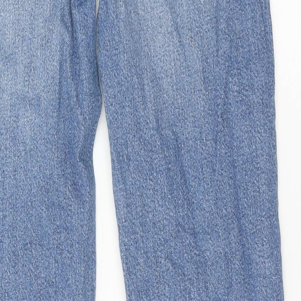 Zara Girls Blue Cotton Straight Jeans Size 13-14 Years Regular Zip