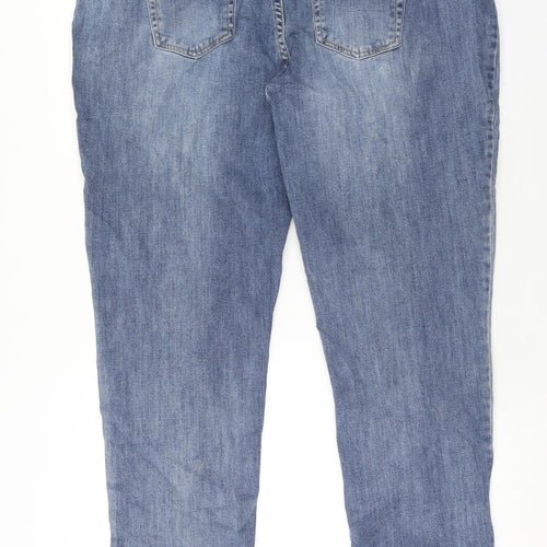 Nutmeg Womens Blue Cotton Straight Jeans Size 22 Slim Zip
