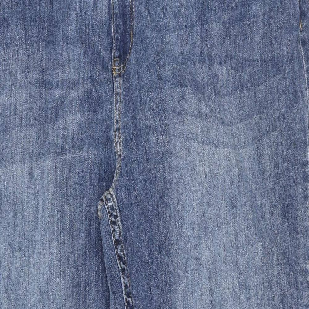 Nutmeg Womens Blue Cotton Straight Jeans Size 22 Slim Zip