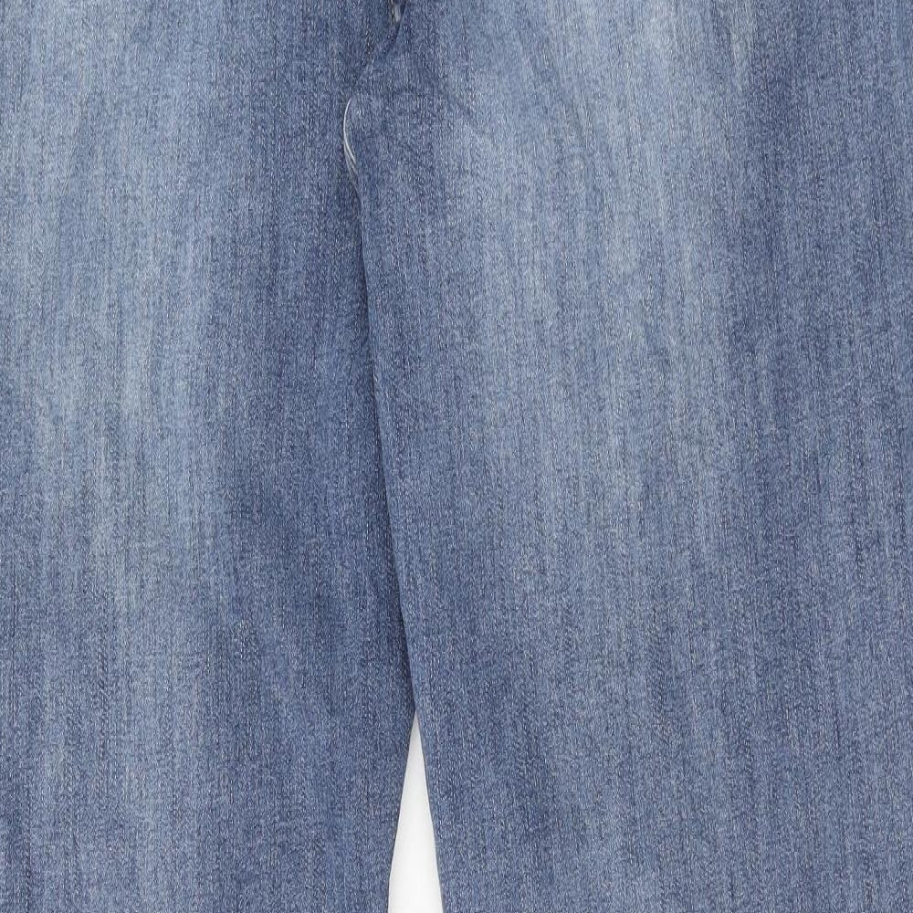 Nutmeg Womens Blue Cotton Straight Jeans Size 22 Slim Zip