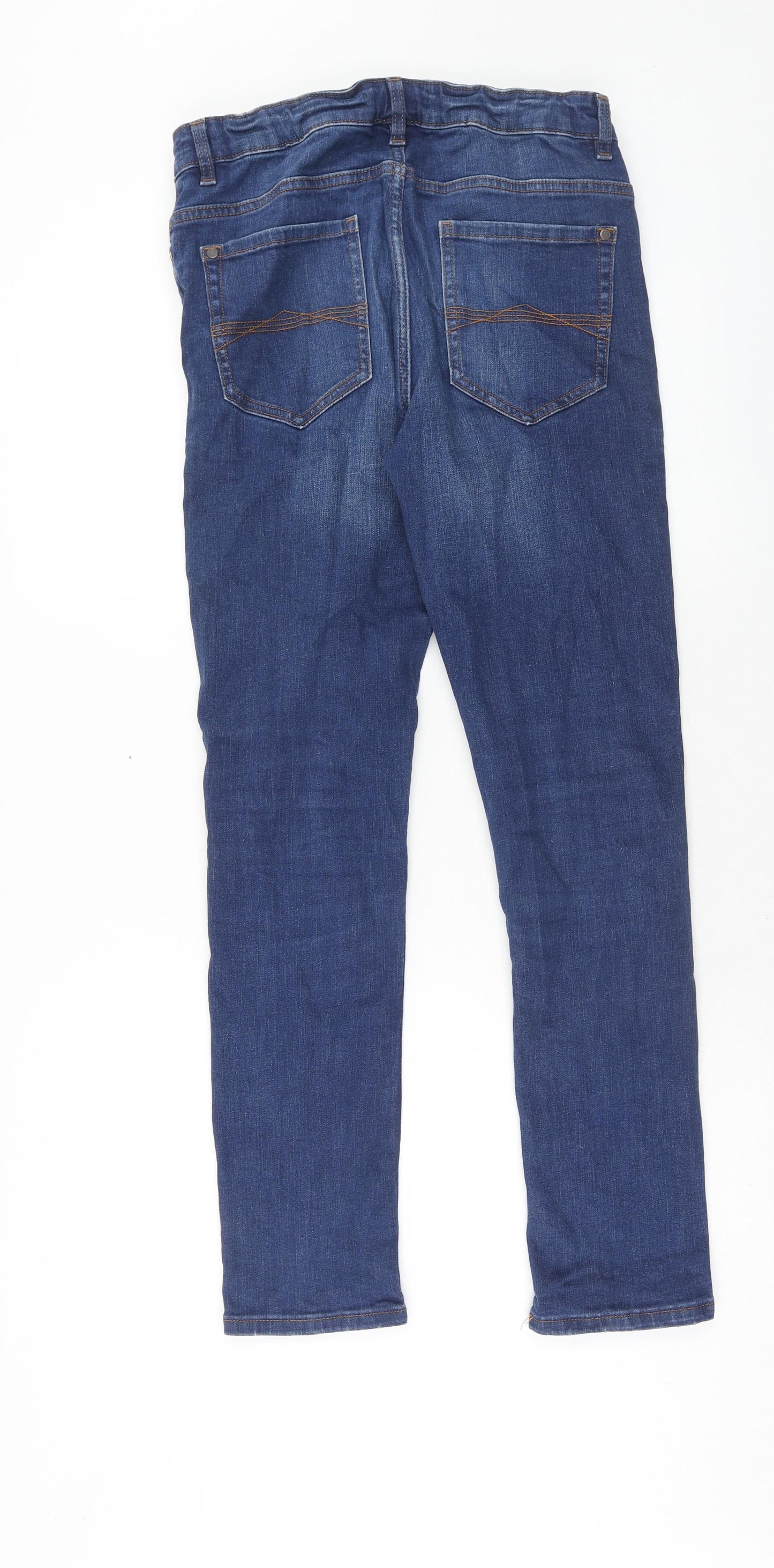 NEXT Boys Blue Cotton Tapered Jeans Size 15 Years Regular Zip