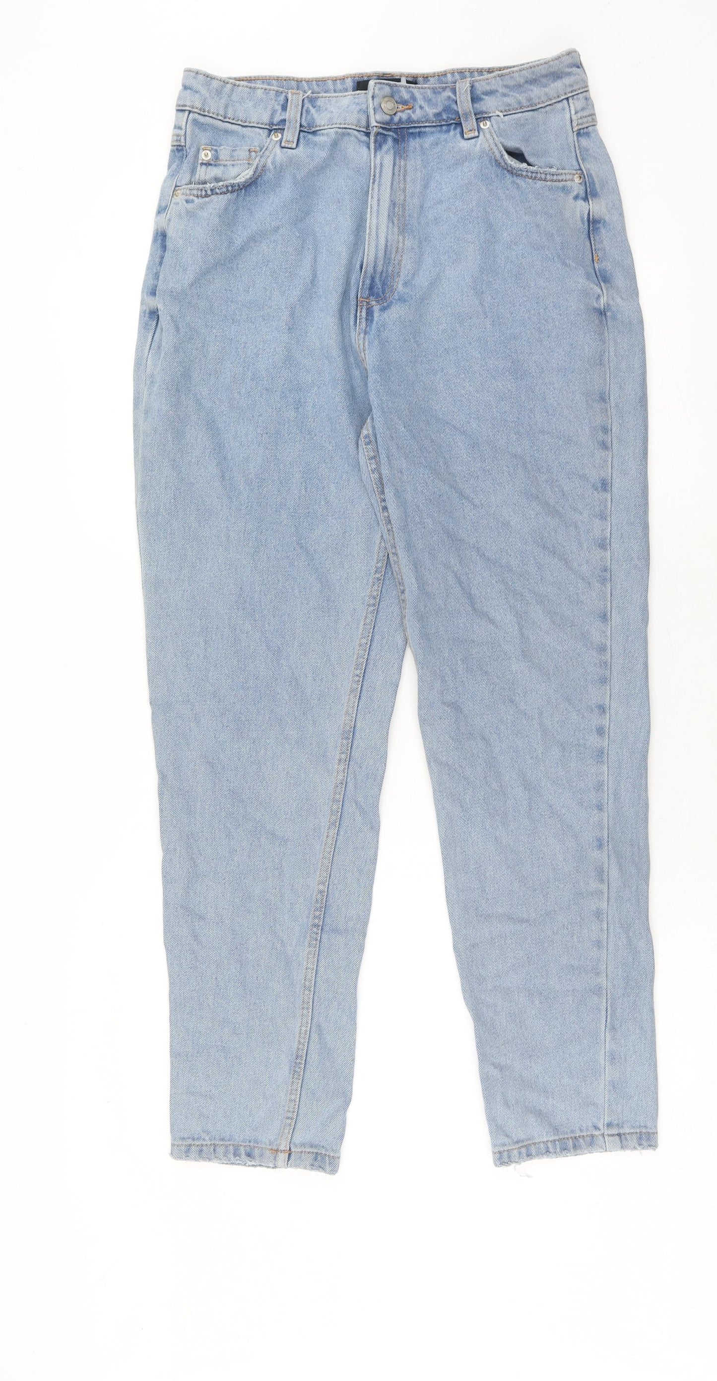 RESERVED Womens Blue Cotton Straight Jeans Size 12 Regular Zip