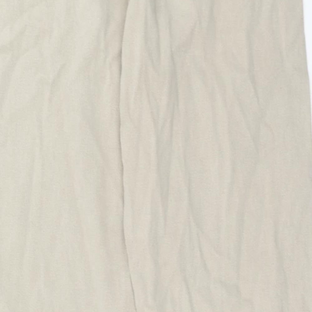 Zara Womens Beige Cotton Straight Jeans Size 8 Regular Zip