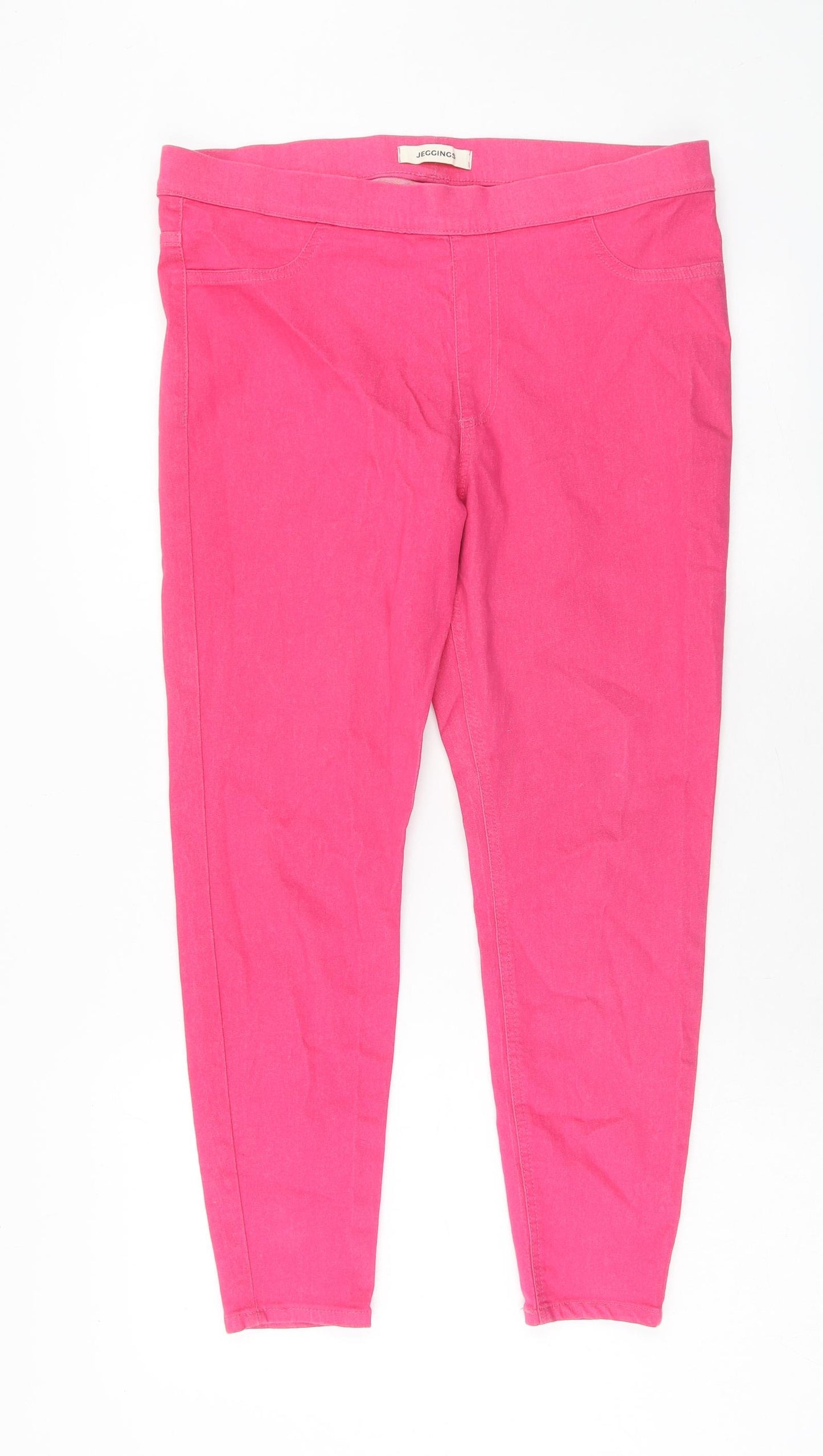 Marks and Spencer Womens Pink Cotton Jegging Jeans Size 16 Regular