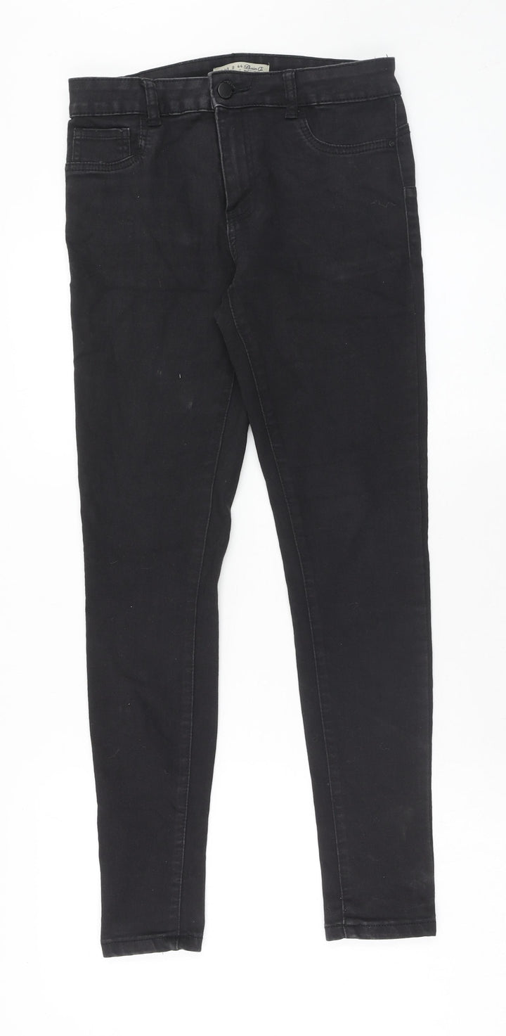 Denim & Co. Womens Black Cotton Skinny Jeans Size 12 Regular Zip