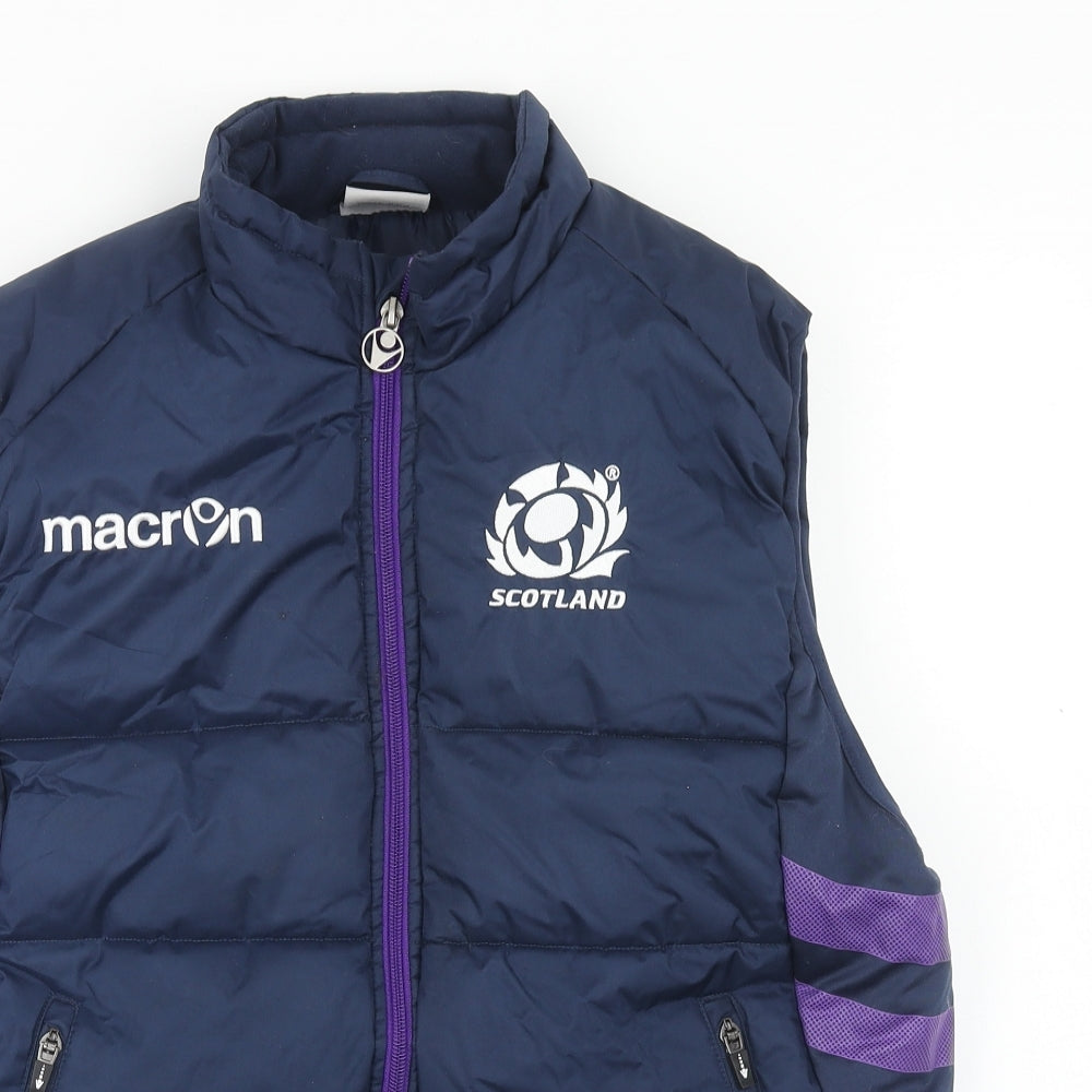 Macron Mens Blue Jacket Waistcoat Size M Zip - Scotland