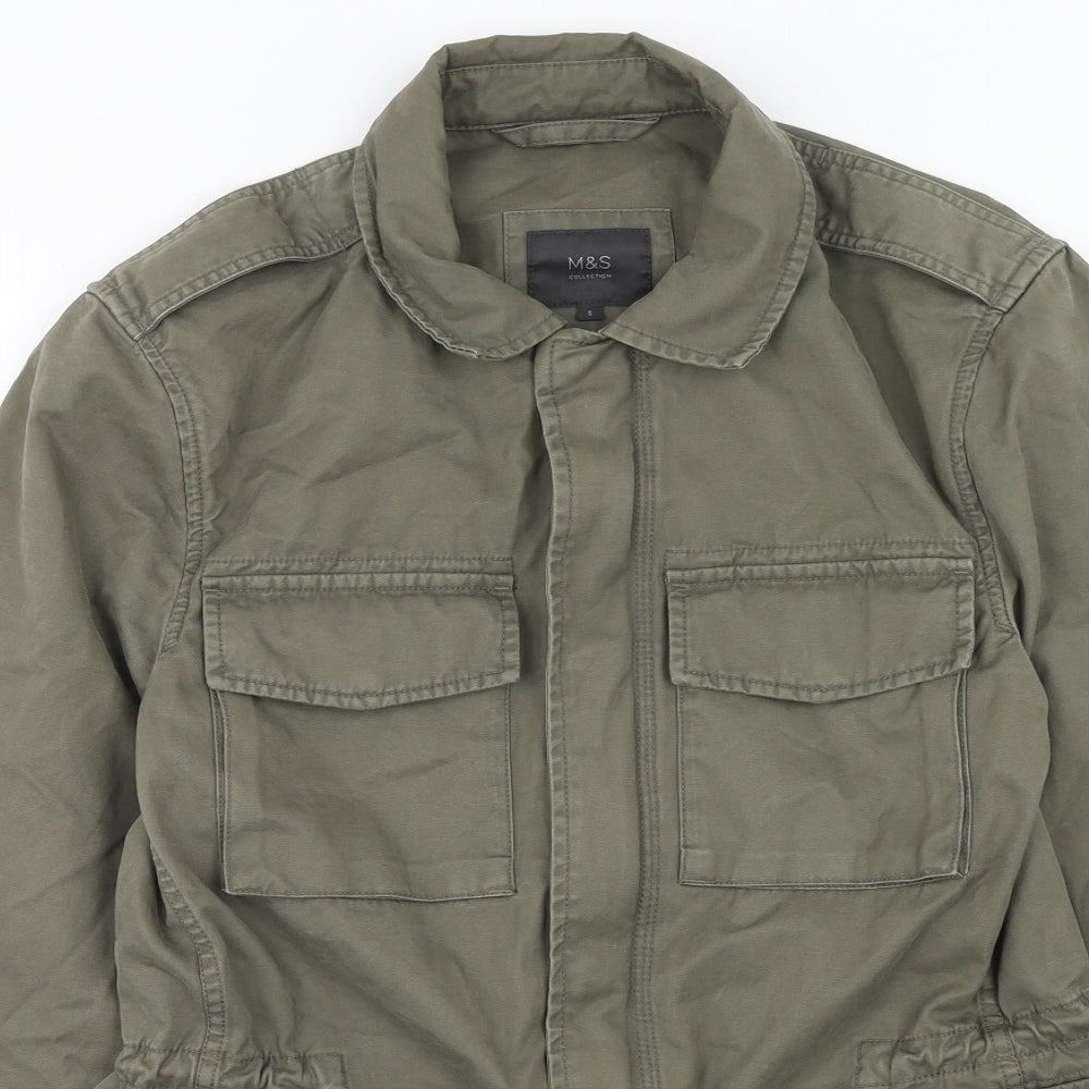 Marks and Spencer Mens Green Military Jacket Jacket Size S Zip