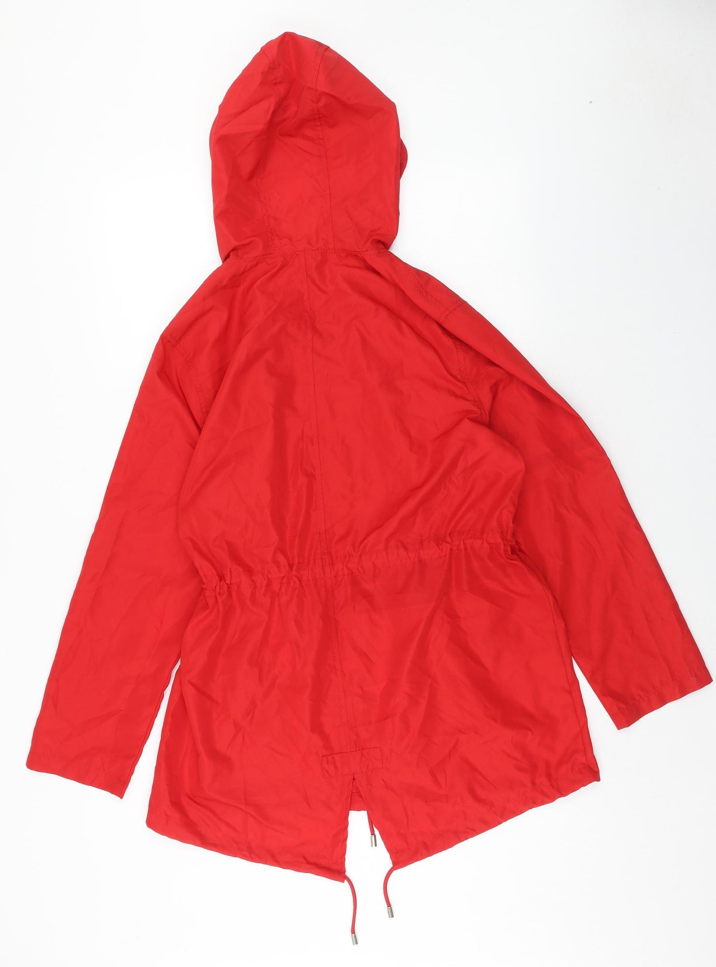 Primark Womens Red Rain Coat Coat Size 10 Zip