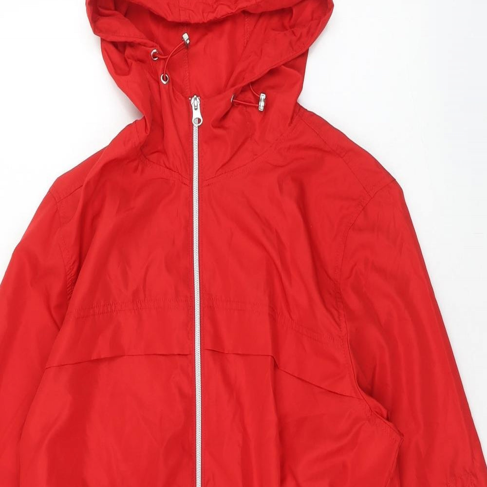 Primark Womens Red Rain Coat Coat Size 10 Zip
