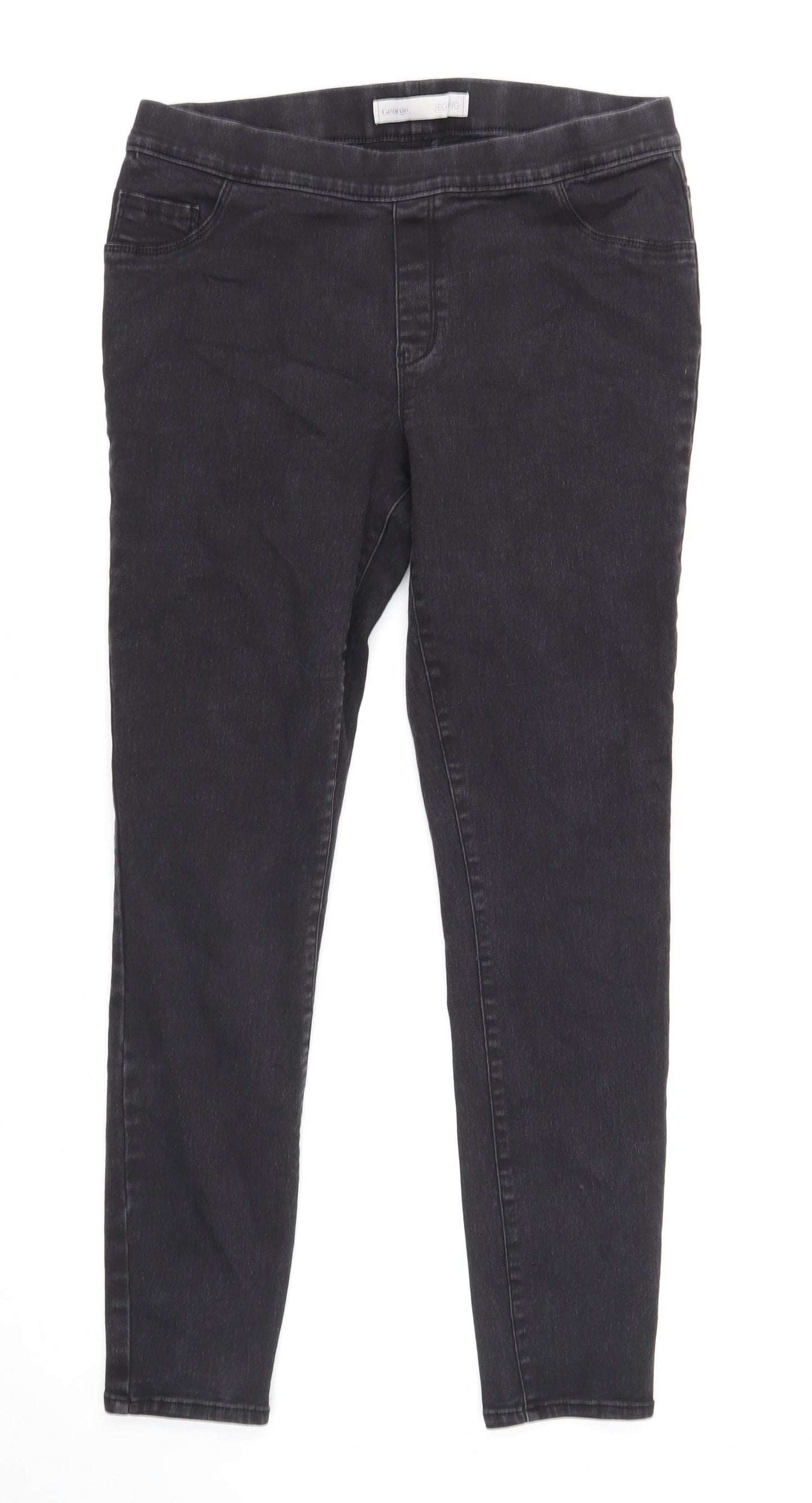 George Womens Black Cotton Jegging Jeans Size 12 Regular