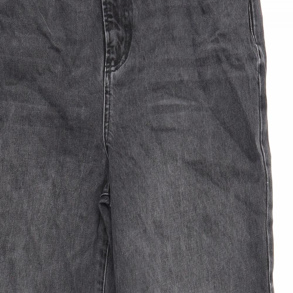 George Womens Black Cotton Bootcut Jeans Size 14 Regular Zip