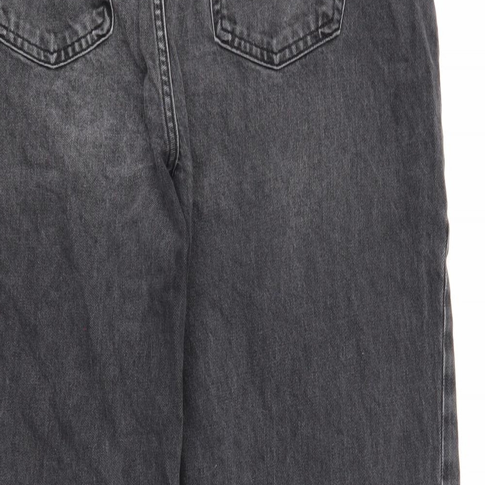 George Womens Black Cotton Bootcut Jeans Size 14 Regular Zip