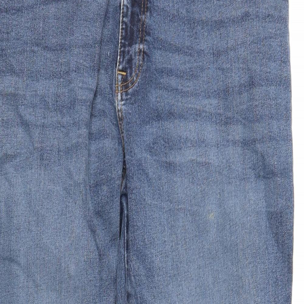 TU Mens Blue Cotton Straight Jeans Size 38 in L32 in Regular Zip