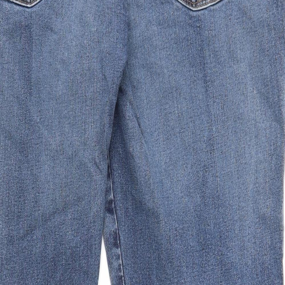 TU Mens Blue Cotton Straight Jeans Size 38 in L32 in Regular Zip