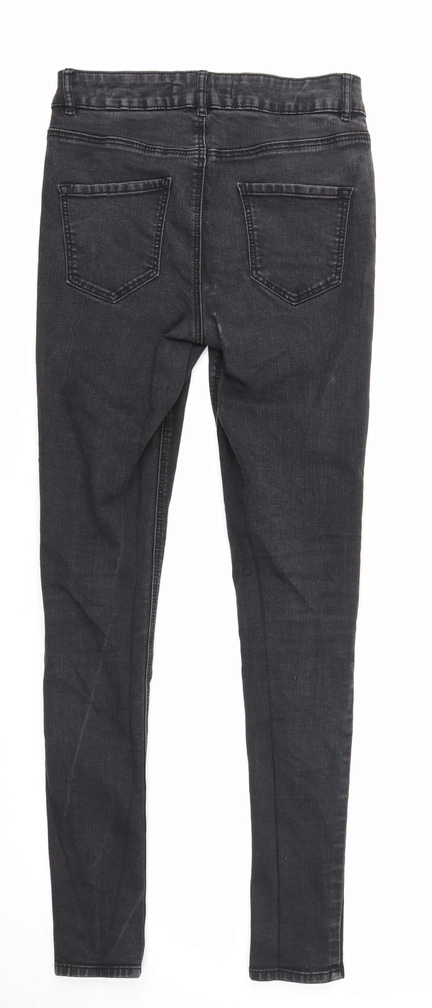 George Womens Black Cotton Skinny Jeans Size 10 Regular Zip