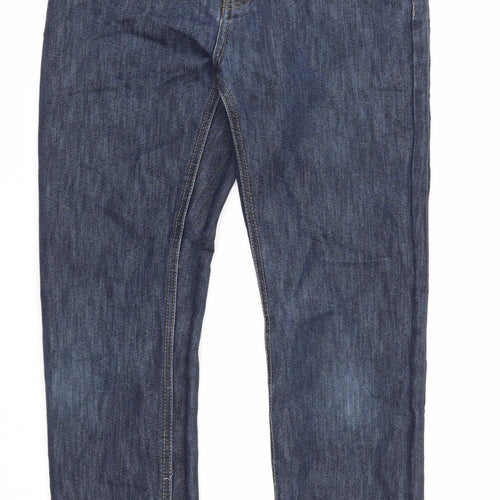 Urban Outlaws Boys Blue Cotton Tapered Jeans Size 14 Years Regular Zip