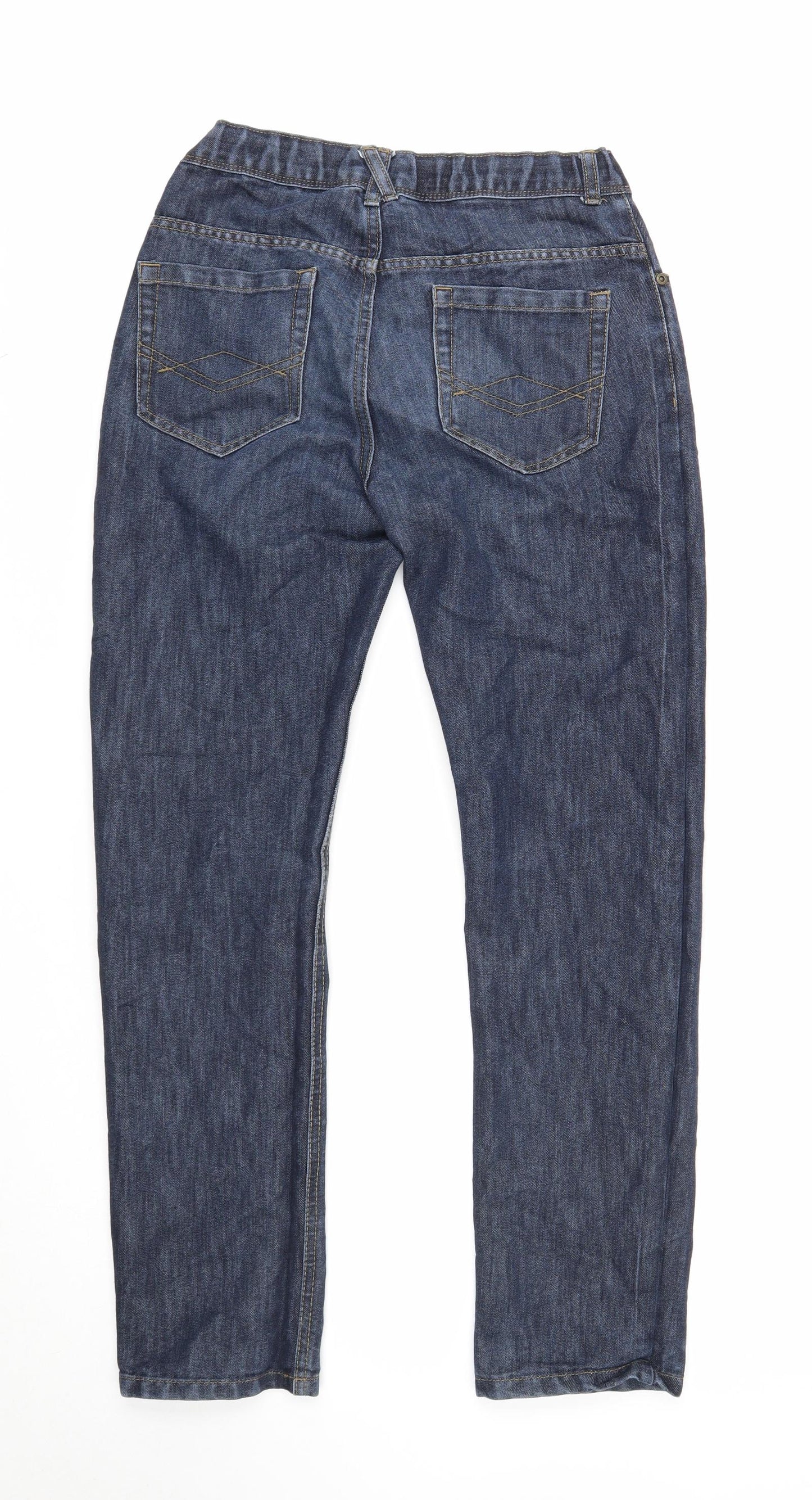 Urban Outlaws Boys Blue Cotton Tapered Jeans Size 14 Years Regular Zip