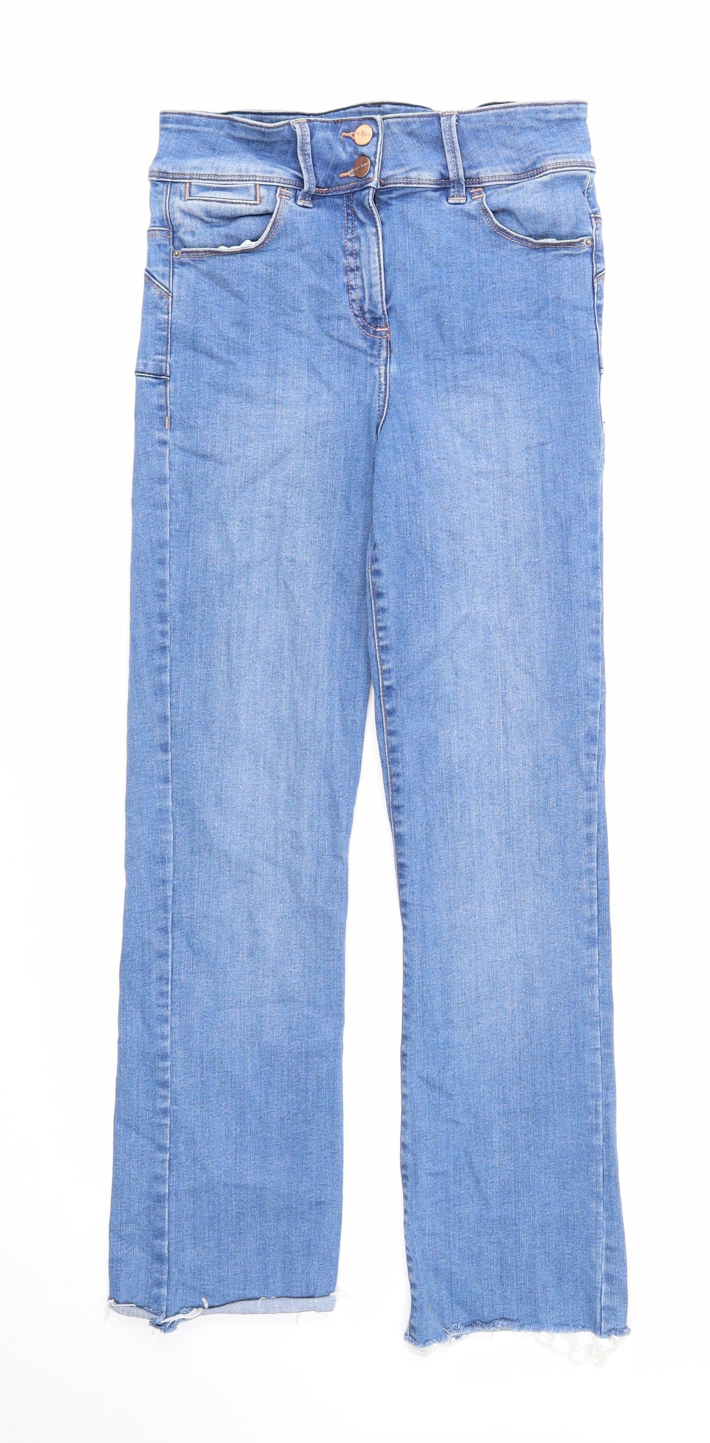 Nexy Womens Blue Cotton Straight Jeans Size 10 Regular Zip