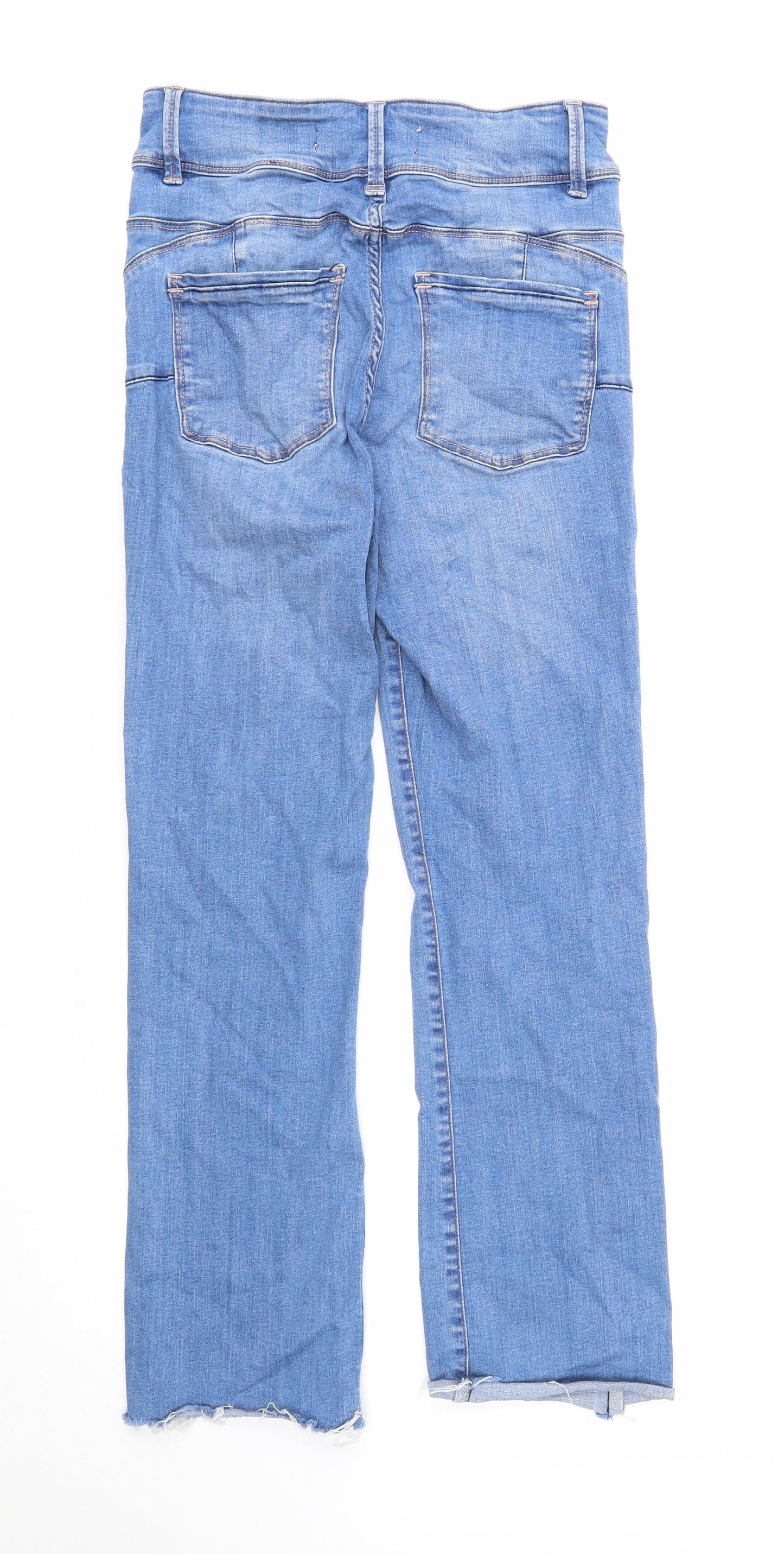 Nexy Womens Blue Cotton Straight Jeans Size 10 Regular Zip