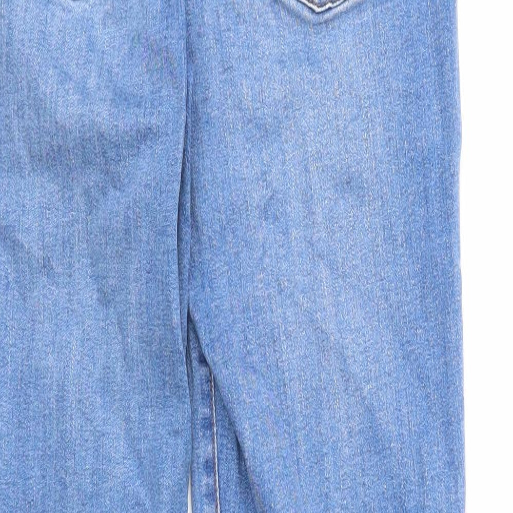 Nexy Womens Blue Cotton Straight Jeans Size 10 Regular Zip