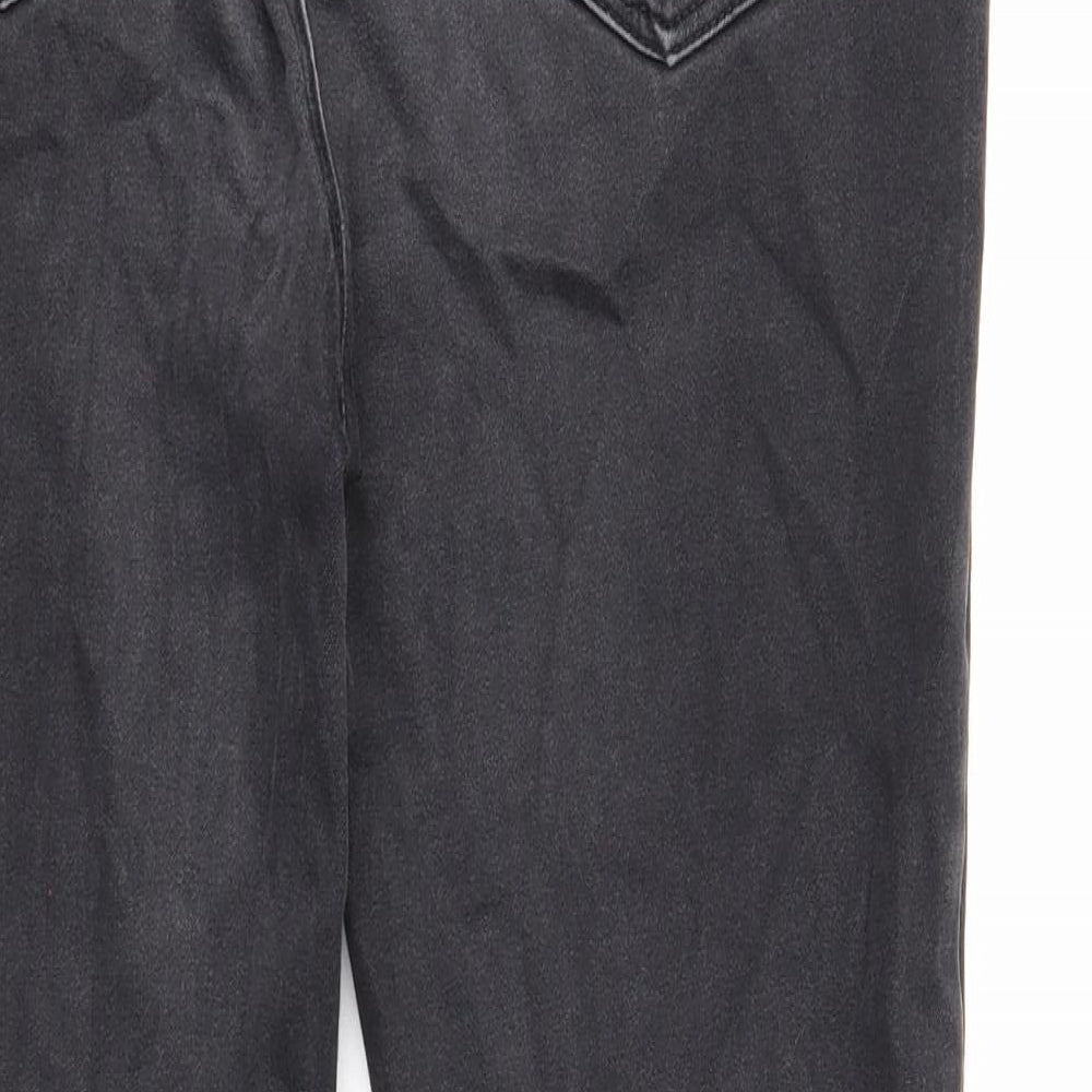 Marks and Spencer Womens Black Cotton Skinny Jeans Size 12 Regular Zip