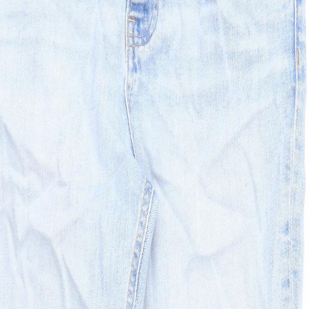 Marks and Spencer Womens Blue Cotton Straight Jeans Size 10 Slim Zip