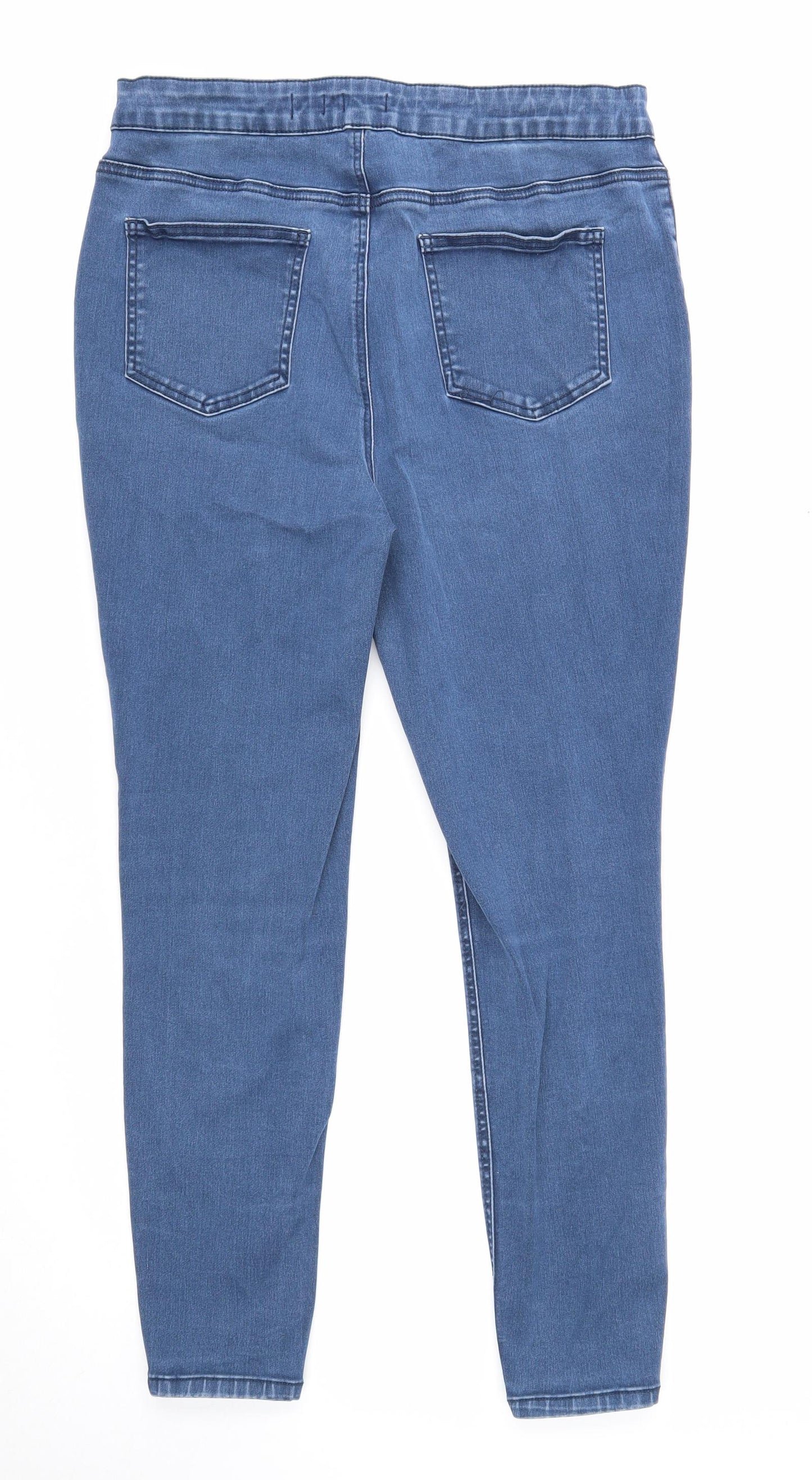 TU Womens Blue Cotton Skinny Jeans Size 18 Regular Zip