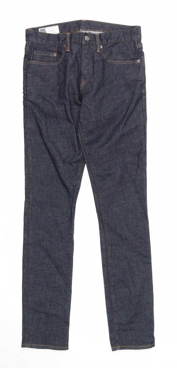 Gap Mens Blue Cotton Skinny Jeans Size 28 in L32 in Regular Zip