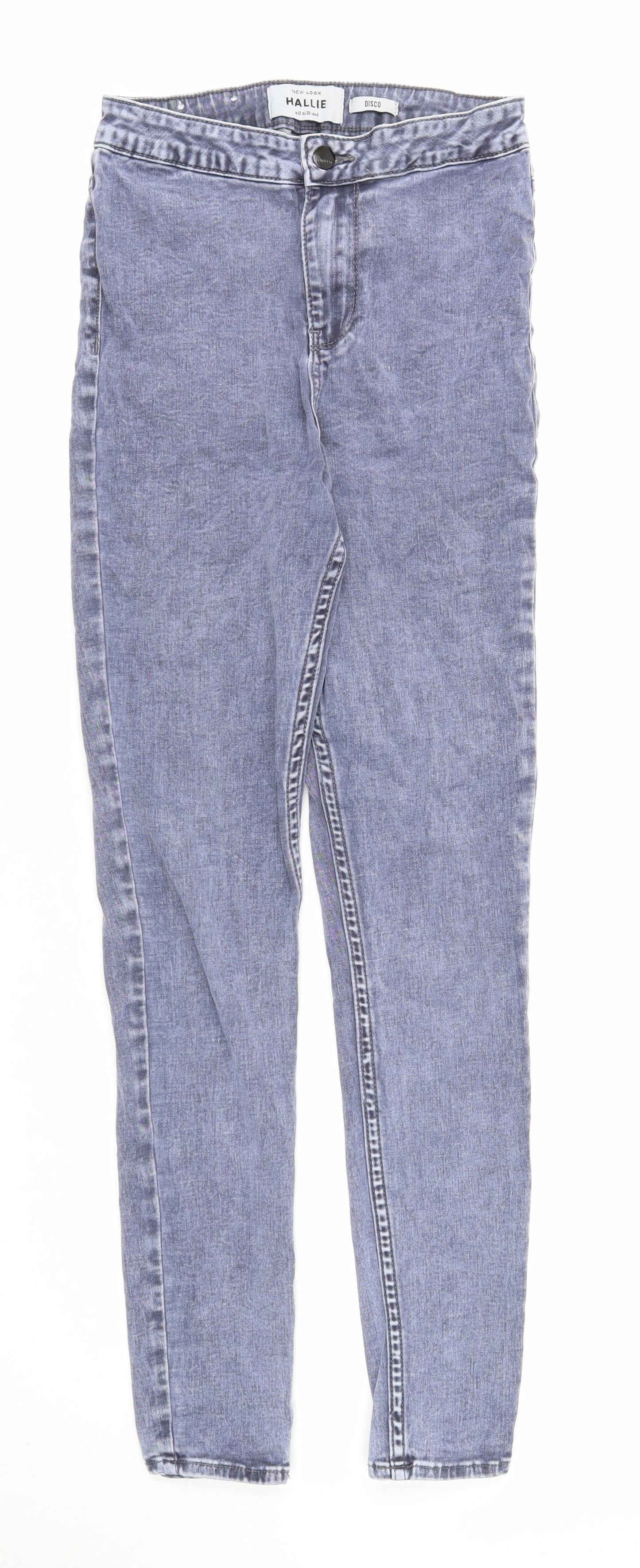 New Look Womens Blue Cotton Jegging Jeans Size 10 Regular Zip