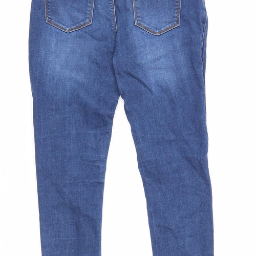 Denim & Co. Girls Blue Cotton Skinny Jeans Size 12-13 Years Regular Zip