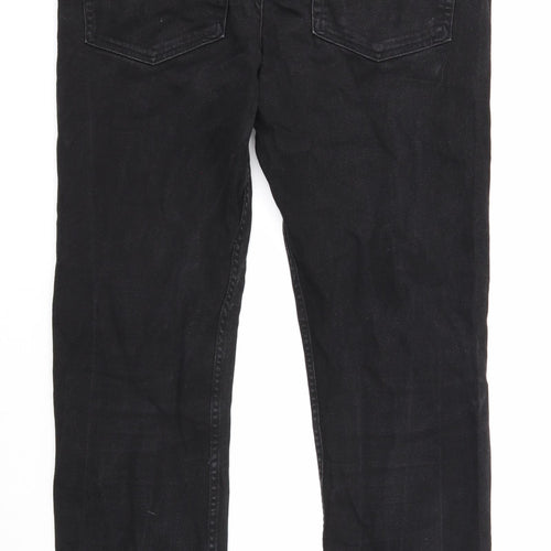 H&M Mens Black Cotton Straight Jeans Size 34 in Regular Zip