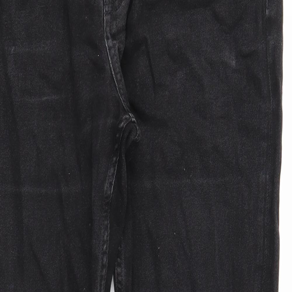H&M Mens Black Cotton Straight Jeans Size 34 in Regular Zip
