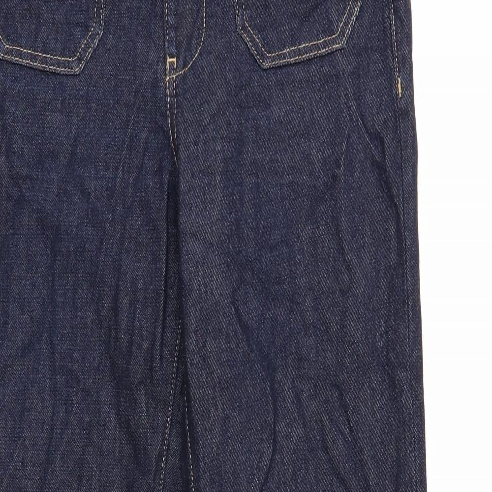 Marks and Spencer Womens Blue Cotton Bootcut Jeans Size 8 Regular Zip