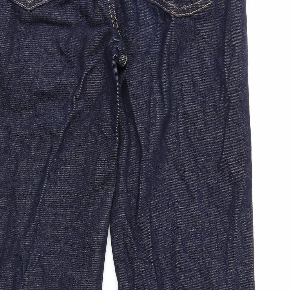 Marks and Spencer Womens Blue Cotton Bootcut Jeans Size 8 Regular Zip