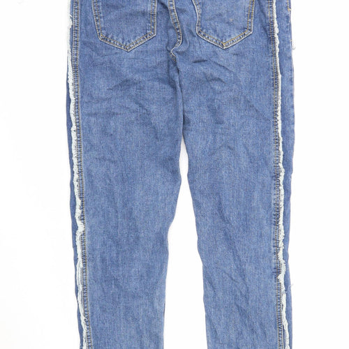 Preworn Womens Blue Cotton Straight Jeans Size S Regular Zip