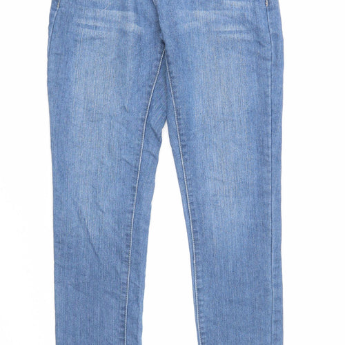 Denim & Co. Womens Blue Cotton Skinny Jeans Size 8 Regular Zip
