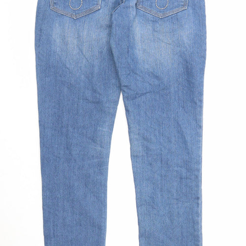 Denim & Co. Womens Blue Cotton Skinny Jeans Size 8 Regular Zip