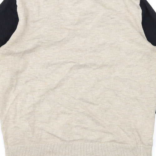 M&Co Womens Beige Scoop Neck Viscose Pullover Jumper Size 10