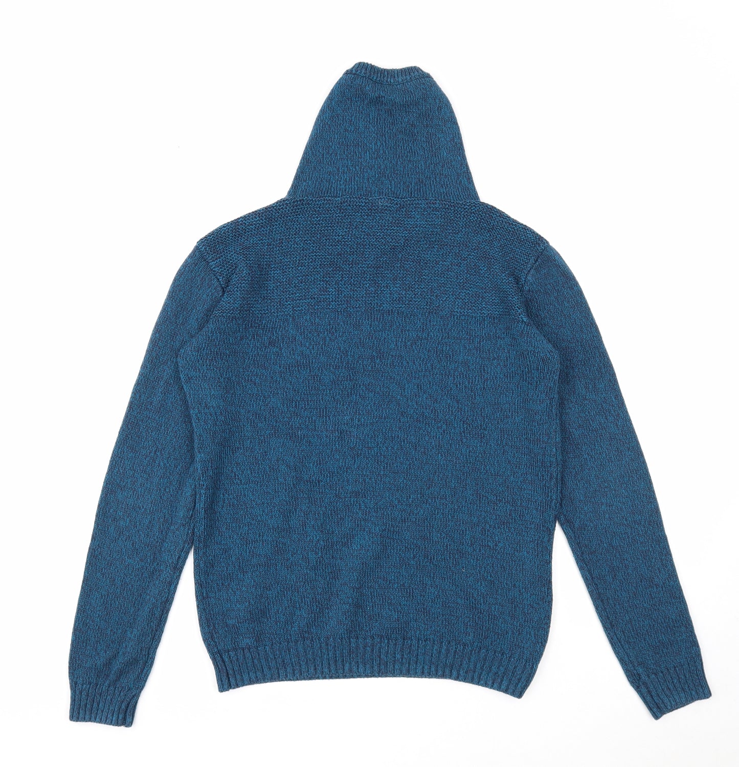 Marks and Spencer Boys Blue Roll Neck Acrylic Pullover Jumper Size 11-12 Years Pullover