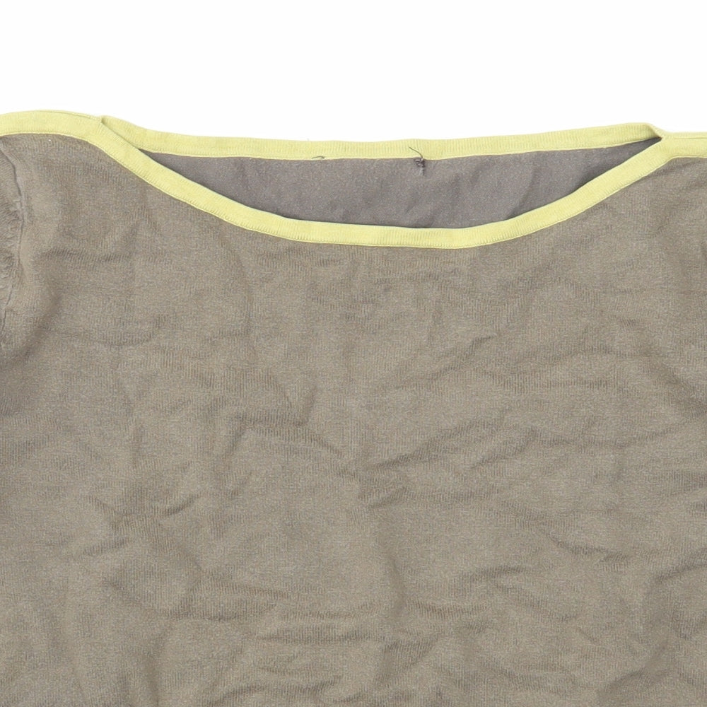 Debenhams Womens Green Boat Neck Cotton Pullover Jumper Size 14