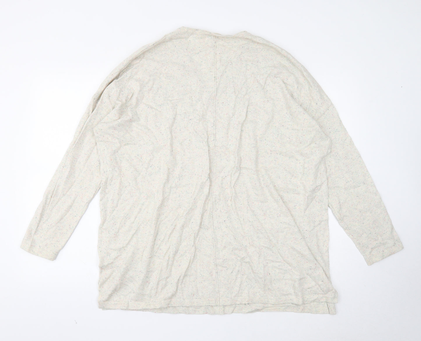Two Danes Womens Ivory V-Neck Cotton Pullover Jumper Size L