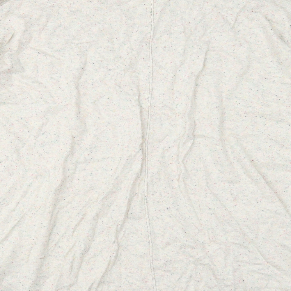 Two Danes Womens Ivory V-Neck Cotton Pullover Jumper Size L